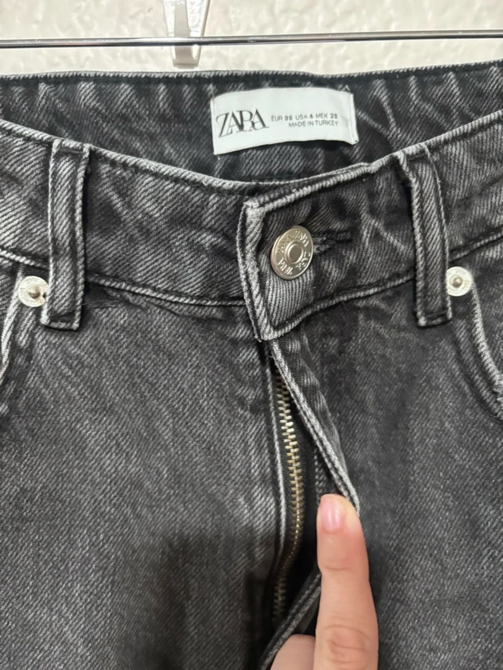 Zara Black High Rise Wide Leg Jeans Size 4 - Picture 3 of 7